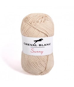 Pelote de coton à tricoter SUNNY UNI - Cheval blanc - PPSC 38 Ecru