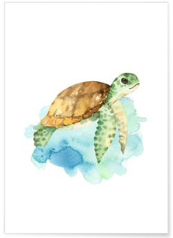 Affiche Enfant Tortue | A3 : 29,7x42cm