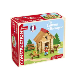 Jeu de construction - JEUJURA - 8092 - 55 pièces - Bois naturel et teinté - Tapis de jeu et accessoires