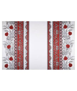 Tissu coton nappe placé de 160 cm de largeur montmirailrouge vendu par 50 cm