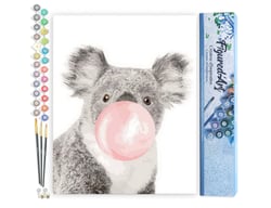 Peinture par Numéro Figured'Art - koala et Chewing gum - Kit de Loisir Créatif DIY Numéro d'Art Complet - 40x50cm sans châssis en bois