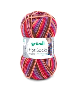 Laine à chaussettes à tricoter HOT SOCKS COLOR - Grundl - certifiée Oeko-Tex 401 Marron
