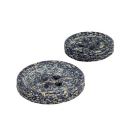 Lot de 3 boutons écorces de riz bleu marine