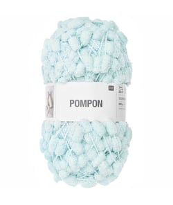 Fil à pompons à tricoter CREATIVE POMPON UNI 200 GR - Rico Design 48 Vert Menthe