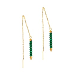 Boucles d'oreilles pendantes Lumia en pierres Malachite