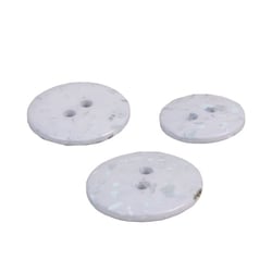 Lot de 6 boutons rond bouteilles recyclées 2 trous gris clair