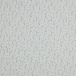 Tissu Double gaze de Coton fleurs Anaé vertes sur fond Blanc chiné - Au mètre
