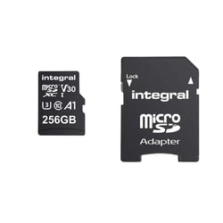 Integral Carte Mémoire MicroSDHC/XC V30 UHS-I U3 Haute Vitesse 256GB Noir