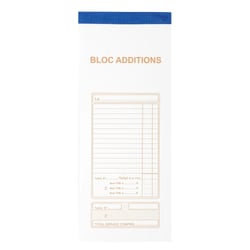 Bloc Addition 50 feuillets autocopiants numérotés en dupli - Format 9 ,1x22,5 cm - x 10 - Exacompta