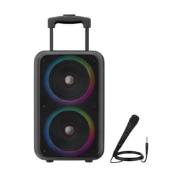 Avizar Enceinte Bluetooth Portable 41×26cm Lumineuse 2x Haut-parleurs 5W avec Micro Noir