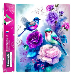 Diamond Painting Broderie Diamant LUMINLIFE 40x50cm, 100% strass, diamants ronds - Beauté des oiseaux