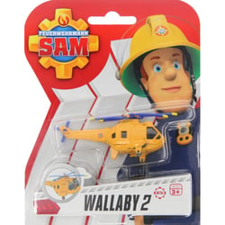 Véhicule en métal sam le pompier - wallaby 2 hélicoptère de pompier jaune - voiture miniature - dickie 203091000f