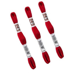 Lot de 3 échevettes 10m DMC Fil retors mat canevas tapisserie 100% coton rouge 2304