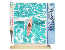 Peinture par Numéro Figured'Art - Fille parmi les vagues - Kit de Loisir Créatif DIY Numéro d'Art Complet - 40x50cm toile roulée + châssis en bois à monter