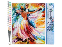 Peinture par Numéro Figured'Art - Danse de Salon - Kit de Loisir Créatif DIY Numéro d'Art Complet - 40x50cm sans châssis en bois