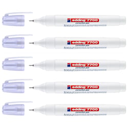 Stylo correcteur EDDING 7700 - Blanc - Pointe métal 1-2 mm - Lot de 5