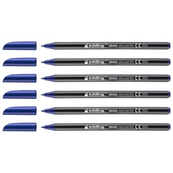 Lot de 6 feutres de coloriage pointe fine - EDDING - Bleu - 1 mm