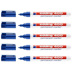 Lot de 5 marqueurs permanents pointe ronde 1 mm - EDDING - Bleu