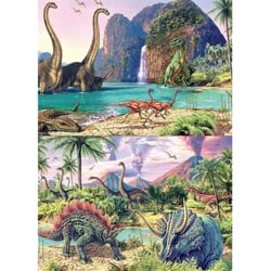 2 puzzles au pays des dinosaures 100 pieces - dinos - educa - 15620