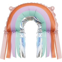 Ballon Aluminium Hélium Arc-en-Ciel à Franges - 33 cm