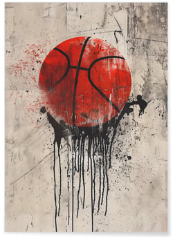 Affiche Basketball - Street Art Moderne | A3 : 29,7x42cm