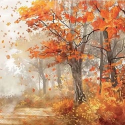 4 serviettes en papier découpage collage 33 cm ARBRE D AUTOMNE N 101