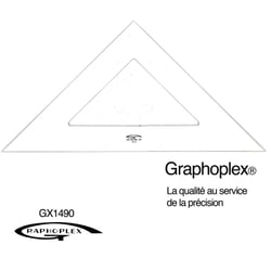 Graphoplex - Equerre 45° 3 bords anti-taches 50 cm