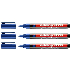 Lot de 3 Marqueurs permanents pointe fine 1 mm - EDDING - Bleu