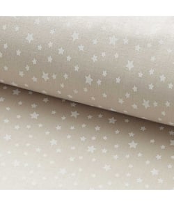 Tissu coton Dousnui Etoile de 135 cm de largeur Taupe/blanc Marron vendu par 50 cm