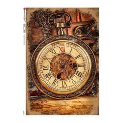 1 feuille de papier de riz 22.5 x 32 cm découpage collage Paper Designs VINTAGE MONTRE 041
