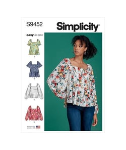 Patron Simplicity 9452 - Hauts pour femme du 34 au 52 FR taille n°FR 34-42