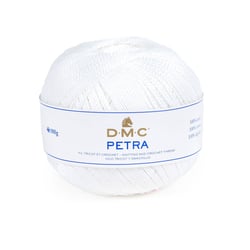 Pelote de laine - 100% coton - Blanc - B5200 - DMC - Petra - Grosseur 5