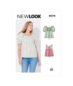 Patron New Look 6719 - Hauts boutonnés du 36 au 46 (FR) taille n°FR 36-46