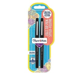 Lot de 2 stylos feutres d'écriture pointe moyenne - Paper Mate - Encre noire - Flair Original