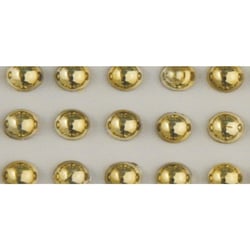 Demi-perles en plastique, autocollants, 5 mm, 80 pces, or