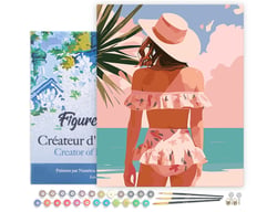 Peinture par Numéro Figured'Art avec Cadre - Beauté estivale - Kit de Loisir Créatif DIY Numéro d'Art Complet - 40x50cm toile tendue sur châssis