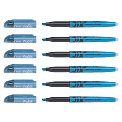 Lot de 6 surligneurs effaçables pointe biseautée - PILOT - FRIXION Light - Bleu