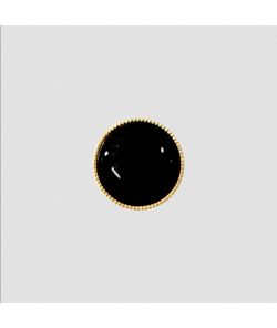 Bouton polyester et metal noir/or à pied 15mm - Prym Noir