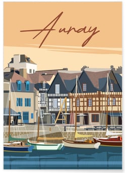 Affiche ville Auray | A3 : 29,7x42cm