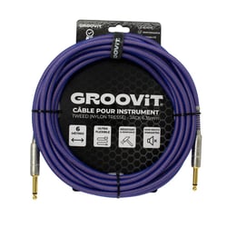CABLE JACK 6.35 D/D - 6M - NYLON TRESSÉ VIOLET - GROOVIT®