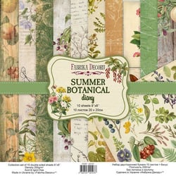 10 papiers scrapbooking 20 x 20 cm FABRIKA DECORU SUMMER BOTANICAL DIARY