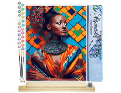 Peinture par Numéro Figured'Art - Beauté Africaine - Kit de Loisir Créatif DIY Numéro d'Art Complet - 40x50cm toile roulée + châssis en bois à monter