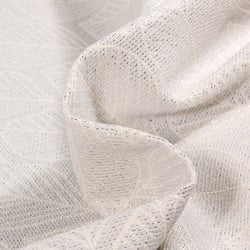 Tissu Jacquard Premium Metallic feuilles sur fond Argent