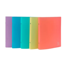 Classeur format écolier 2 anneaux 15mm PP Chromaline Pastel - Couleurs assorties - x 15 - Exacompta