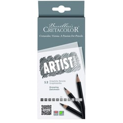 Etui de 12 crayons graphite - Beaux-Arts - 6B 4B 3B 2B B HB F H 2H 3H 4H - Cretacolor
