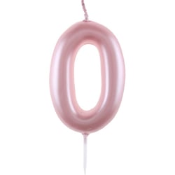 Bougie Chiffre 0 - Rose Pastel