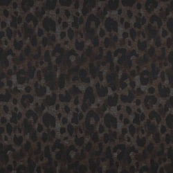 Tissu Jersey Milano Donatella léopard sur fond Marron chocolat - Au mètre