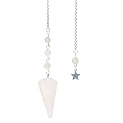 Pendule Hexagonal en Cristal de roche et charm Etoile - Omsaé