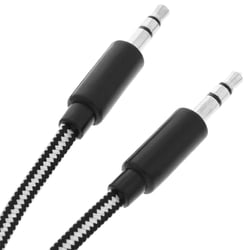 Avizar Câble Audio Auxiliaire Double Jack Mâle / Mâle 3.5mm Longueur 1m Noir