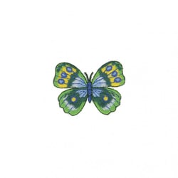 Ecusson thermocollant Papillon vert bleu 4cm x 4,5cm